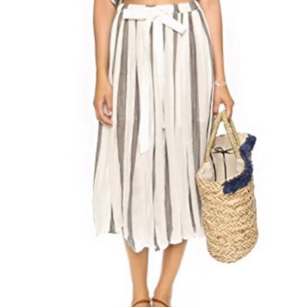 FREE PEOPLE Skirt Tie Waist VERTICAL STRIPE length28”like new